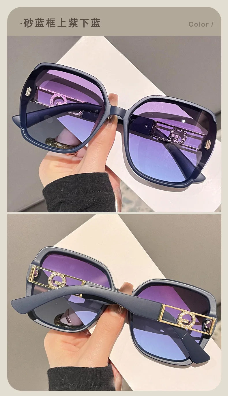 Oversized Square Sunglasses with Gradient Lenses