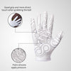 White sports training gloves with palm silicone for grip and direct touch when grabbing a ball