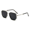 Classic retro square polarized sunglasses with dark lenses and metal frame.