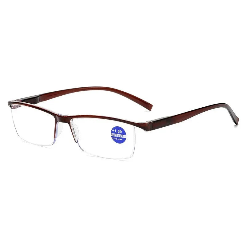 Ultra-Light Retro Half-Rim Reading Glasses with Blue Light Protection