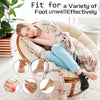 A woman is relaxing while wearing comfortable night splint socks for foot pain relief.