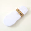White breathable cotton ankle sock with a brown tag displaying the text mhan