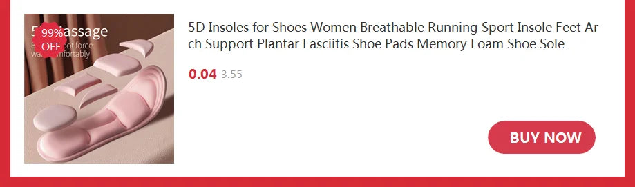 Adjustable Height Increase Insoles with Shock Absorption