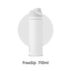 Weiße FreeSip 710ml isolierte Wasserflasche mit klarem Strohhalmverschluss.