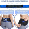 Blue diamond-shaped pressure design support belt for lower spine and hips