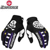 A pair of black FastGoose full-finger motocross and off-road cycling gloves with white accents.
