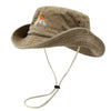 Washed Cotton Bucket Hat with Embroidery – Unisex Wide Brim for Outdoor Adventures