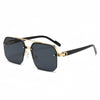 Gold-rimmed aviator sunglasses with dark lenses and black arms