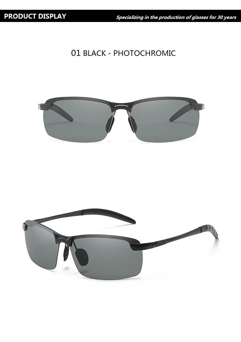 Photochromic Polarized Sunglasses with Alloy Frame