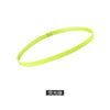 A bright neon yellow elastic silicone sports headband.