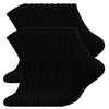 A stack of black men's essential warm socks for outdoor activities.