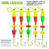 Five pieces of hook and float rigs for fishing with 6cm float length and 90cm line length