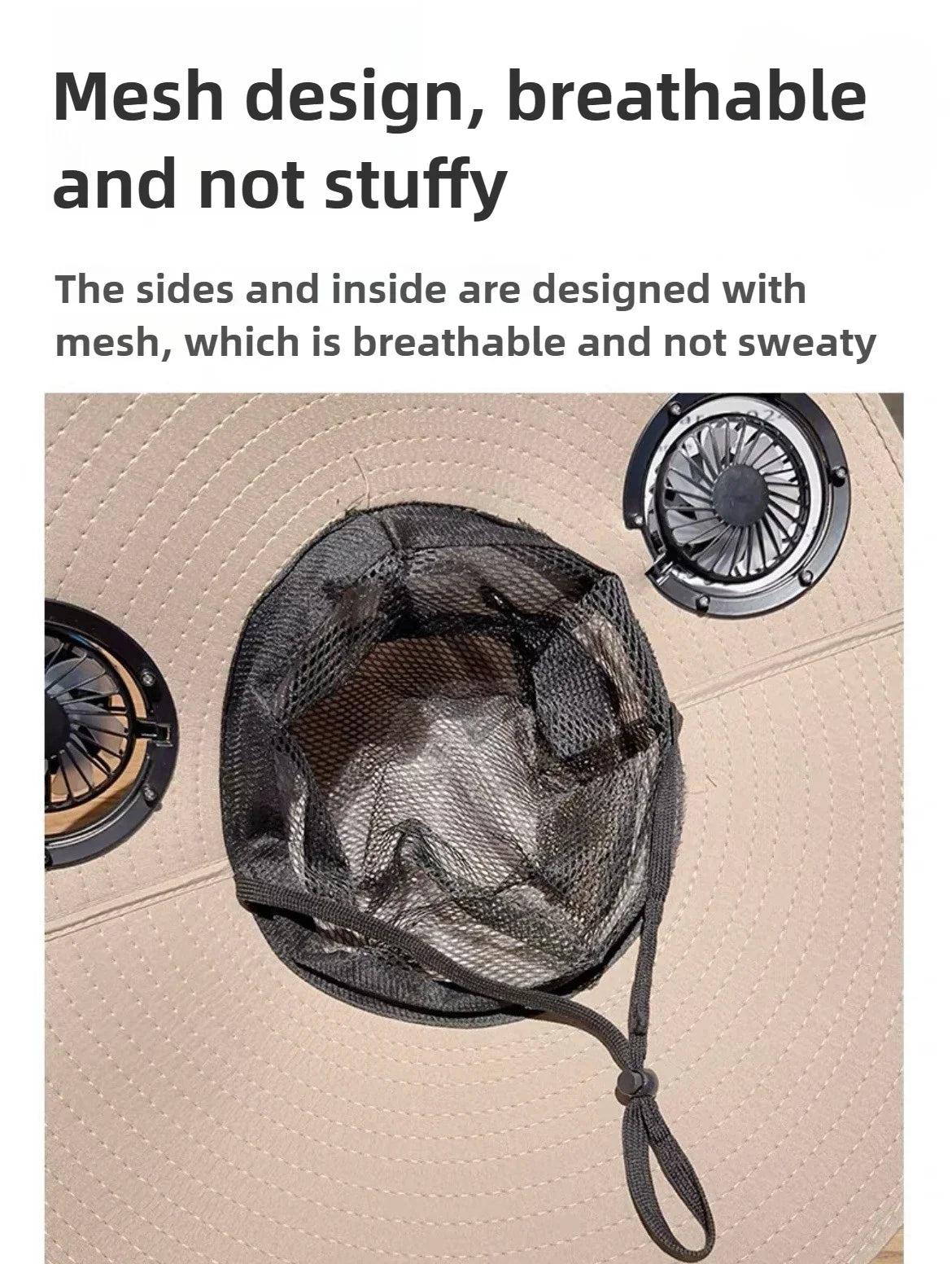 Solar-Powered Cooling Bucket Hat with USB Rechargeable Fan