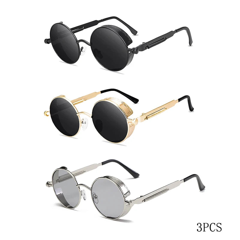 Classic Round Metal Frame Sunglasses with UV400 Protection