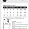 A size chart and measurement guide for a Jenny model tank top, showing dimensions for various sizes.