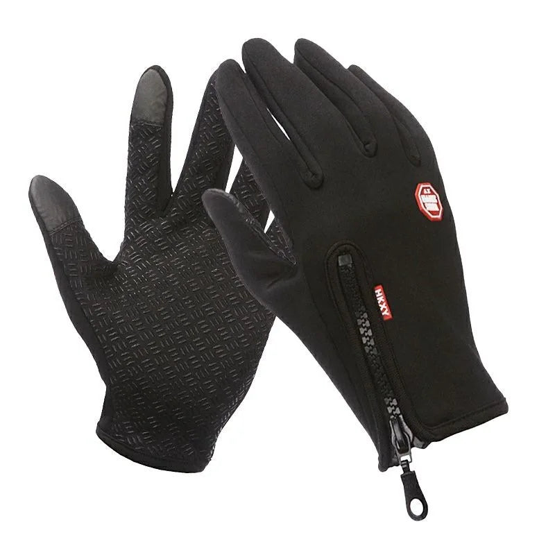 Touchscreen Warm Winter Gloves with Zipper Closure
