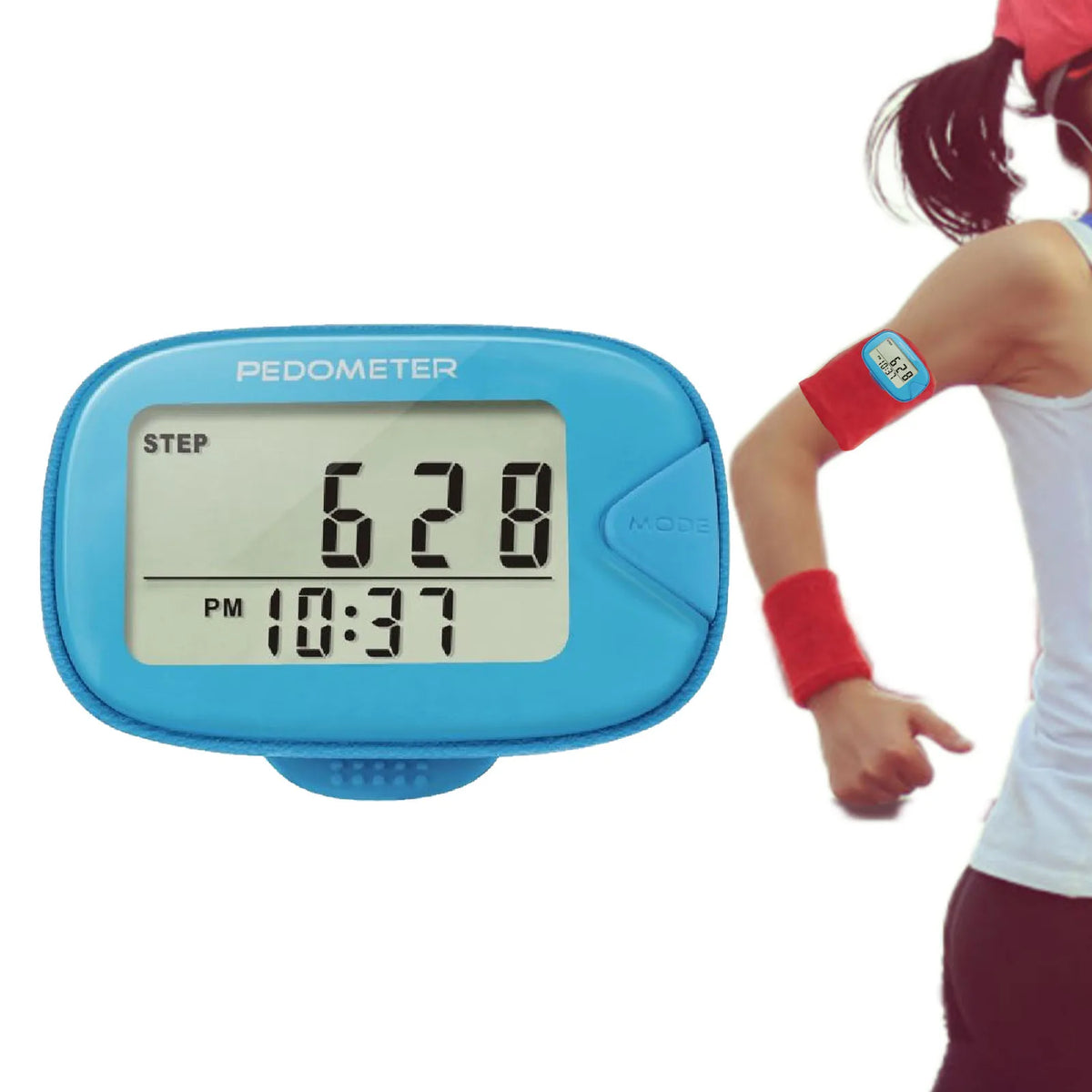 Clip-On Pedometer Step Counter with Memory