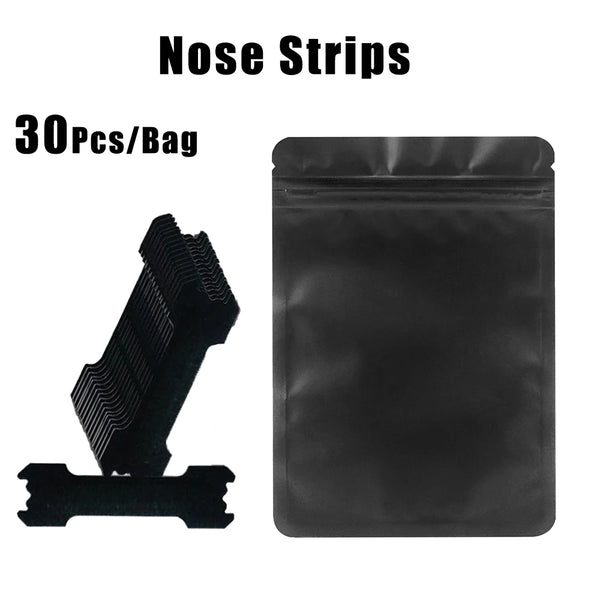 A black bag containing 30 pieces of nose strips for anti-snoring.