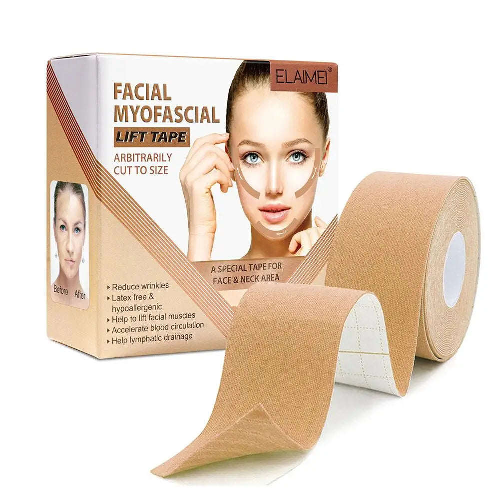 Box and roll of Elaime facial myofascial lift tape for face and neck treatment