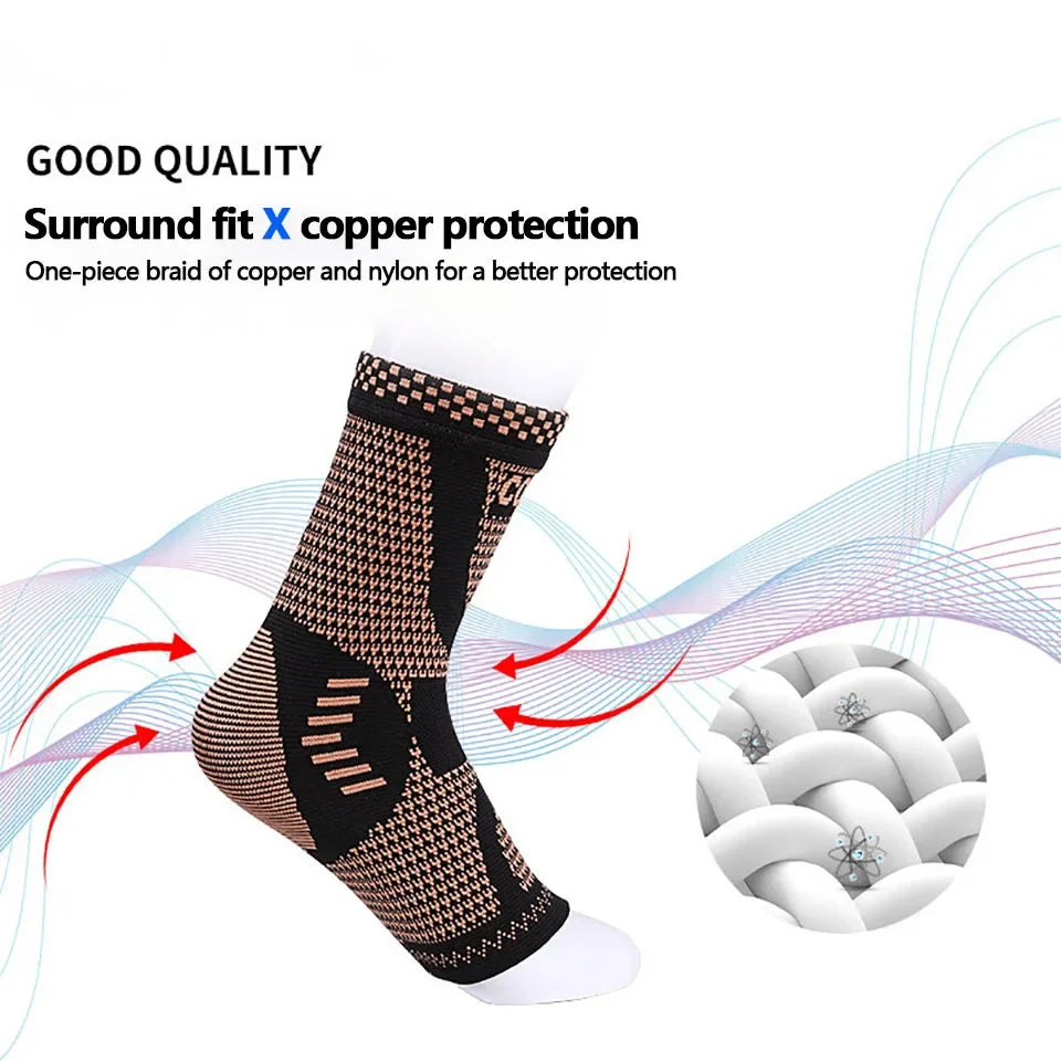 Copper-Infused Compression Ankle Support for Sports & Daily Wear