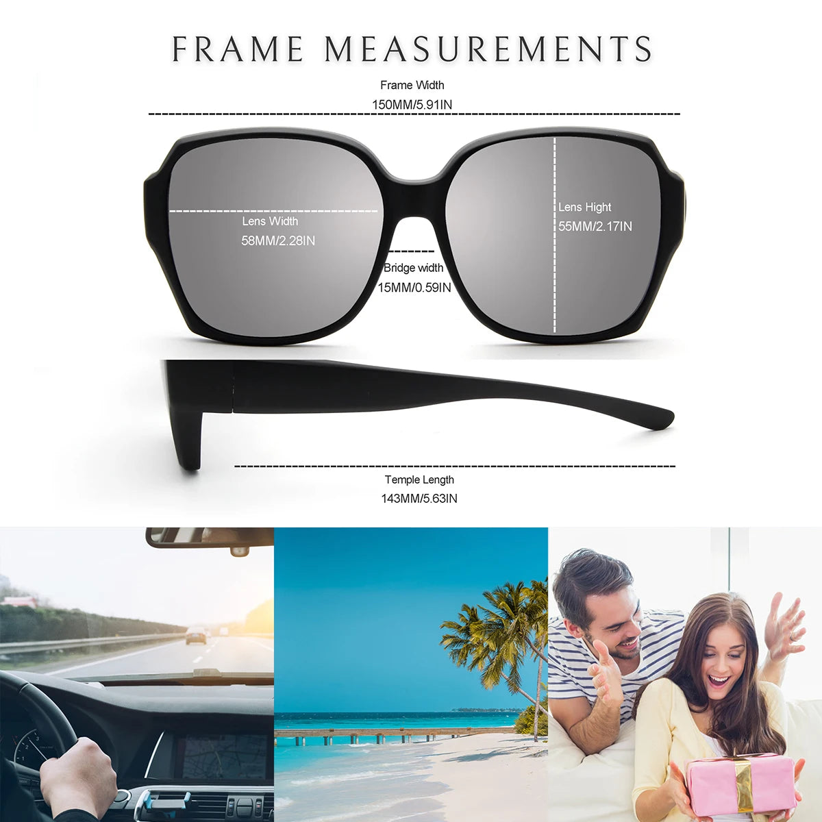 Wrap-Around Sunglasses with UV400 Protection for Men and Women