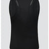 Black women's breathable sport tank top with mesh detailing