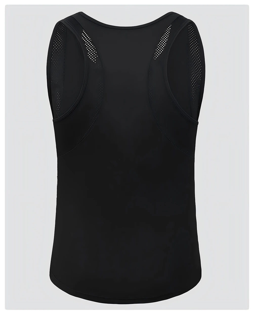 Black women's breathable sport tank top with mesh detailing