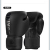 Une paire de gants de boxe en cuir PU noir avec un logo Laststand visible sur la sangle.