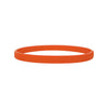 A bright orange silicone wristband for fitness or fashion.