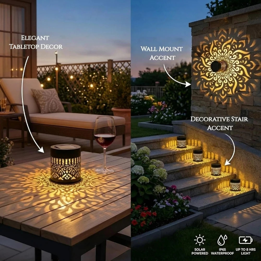 Solar Peony Mandala Projector Light for Outdoor Walls
