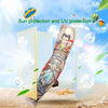 Ice silk arm sleeves for sun and heat protection displayed against a bright sky with balloons.