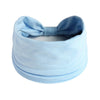 Foulard en coton bohème bleu clair noué en nœud