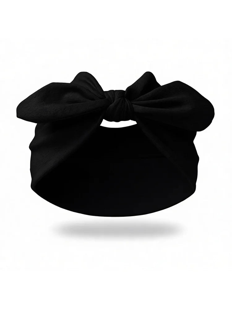 Bandeau élastique noir noué en nœud pour usage extérieur