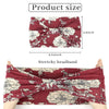 Gros plan d'un bandeau élastique à motif floral marron porté sur la tête d'une personne.