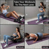 Collage de ejercicios de fitness, incluyendo abdominales, zancadas, empujes de cadera y flexiones.