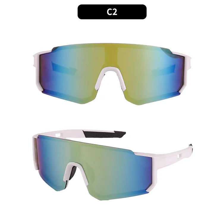 UV400 Cycling Sunglasses with Blue Mirror Lens