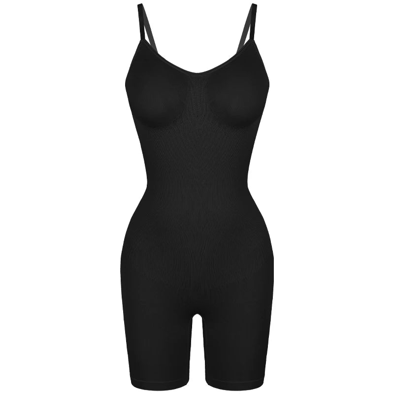 Black full body shapewear bodysuit for slimming