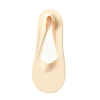 A pair of beige silicone anti-slip summer socks shown flat.