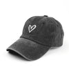 Peach Heart Embroidered Baseball Cap