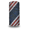 A rolled USA flag tube bandana or head wrap featuring the stars and stripes pattern.