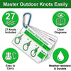 A guide set for mastering outdoor knots, including 27 knots, clear diagrams, and a bowline.