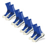 A row of blue and white multi-sport silicone grip socks for men