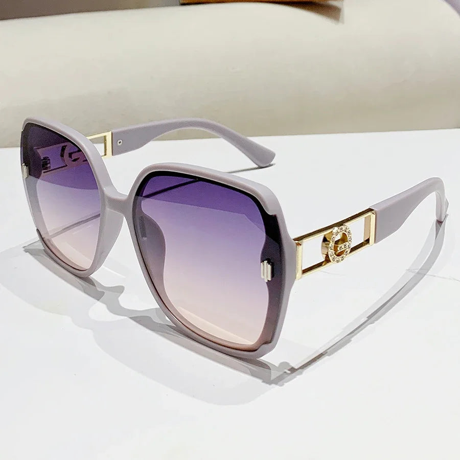Oversized Square Sunglasses with Gradient Lenses