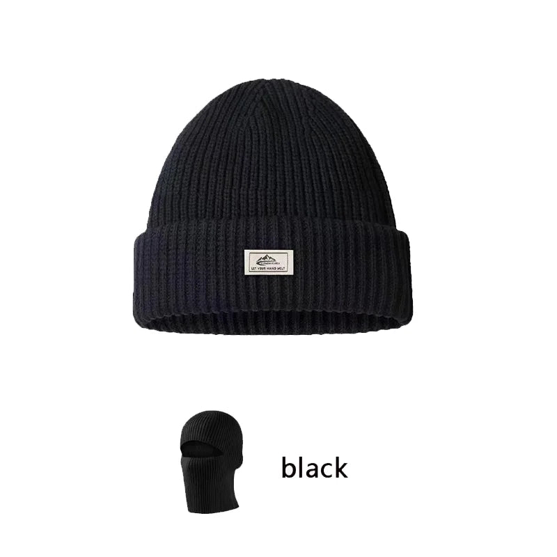 2-in-1 Knitted Balaclava Face Mask with Windproof Winter Protection