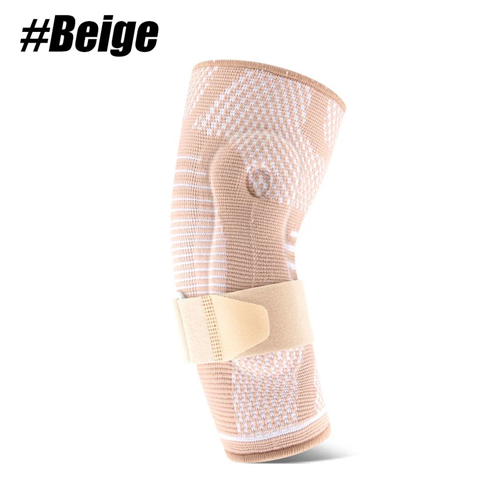 Manche de compression beige avec un coussin de gel de soutien articulaire