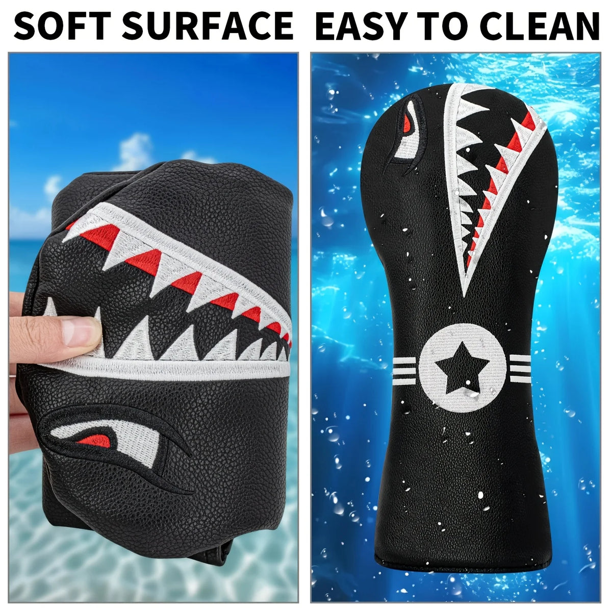 Shark Design Golf Club Covers for Fairway Woods and Hybrids