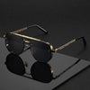 Classic Double-Beam Metal Sunglasses with UV400 Protection