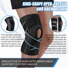 Black ring-shape open patella and back design knee brace for men and women with removable copper hinges