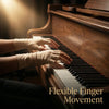 Hands wearing beige fingerless compression gloves playing a grand piano.