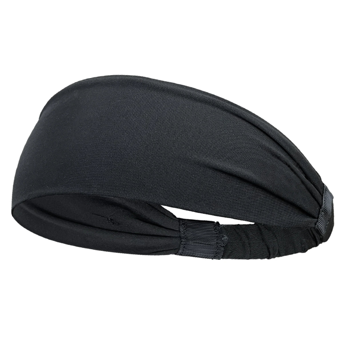 Bandeau élastique sportif noir multi-usage vu de côté.